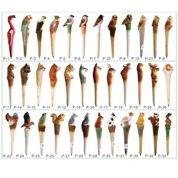 Cute Wooden Carved Animal Pens