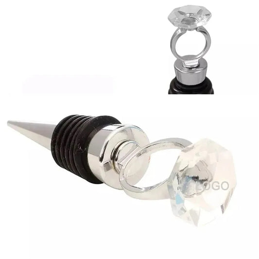 Crystal Diamond Ring Wine Bottle Stopper