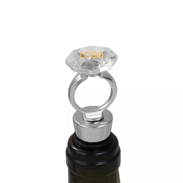 Crystal Diamond Ring Wine Bottle Stopper