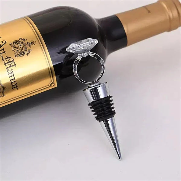 Crystal Diamond Ring Wine Bottle Stopper