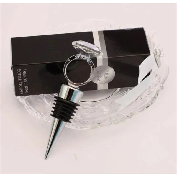 Crystal Diamond Ring Wine Bottle Stopper