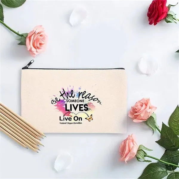 8x4.7 Inch Blank Craft Canvas Pencil Case Makeup Bags