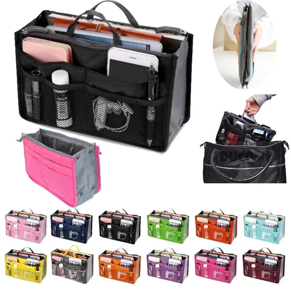 Multi Pocket Insert Organizer Bag With Handles