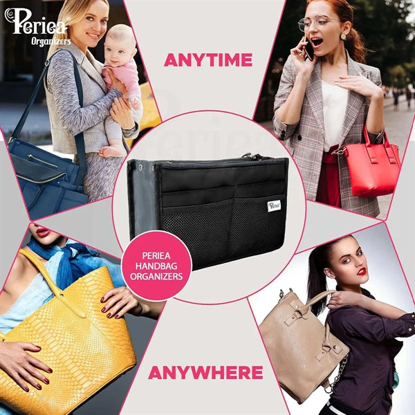 Multi Pocket Insert Organizer Bag With Handles