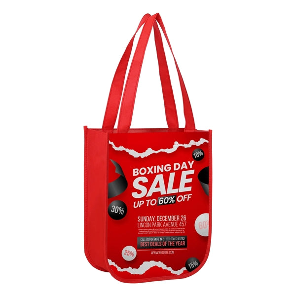 Small Laminated Curved Bottom Non Woven Gift Bag