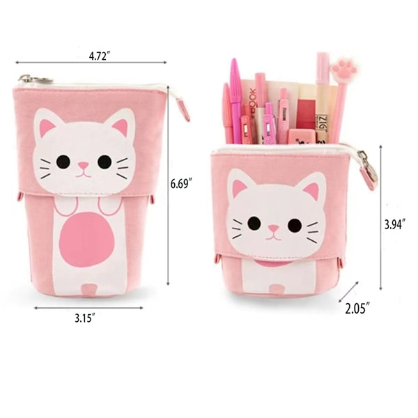 Retractable pencil case with zip