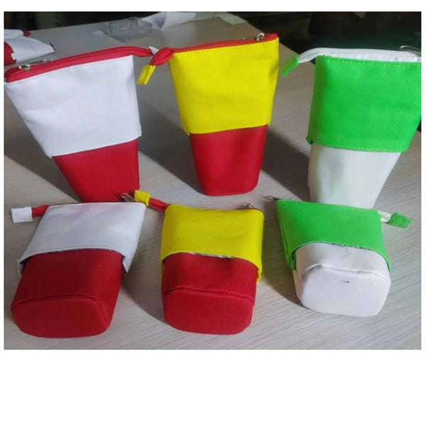 Retractable pencil case with zip