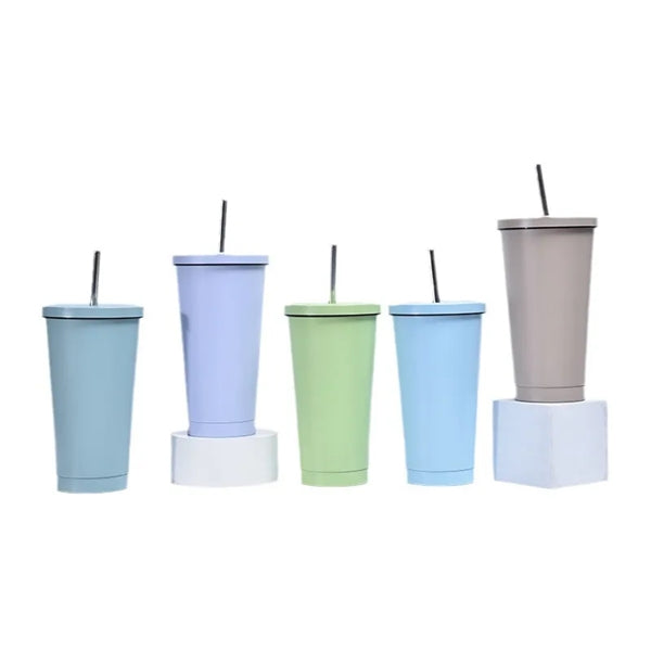 17 Oz. Stainless Steel Insulated Tumbler With Straw And Lid