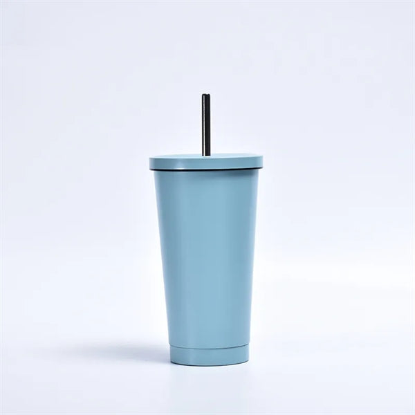17 Oz. Stainless Steel Insulated Tumbler With Straw And Lid