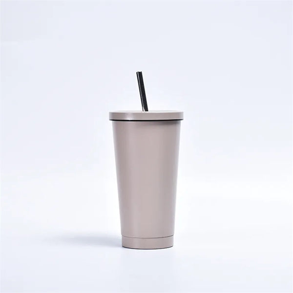 17 Oz. Stainless Steel Insulated Tumbler With Straw And Lid
