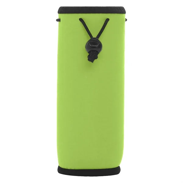 20 Oz Neoprene Bottle Insulated Drawstring Bag With Clip