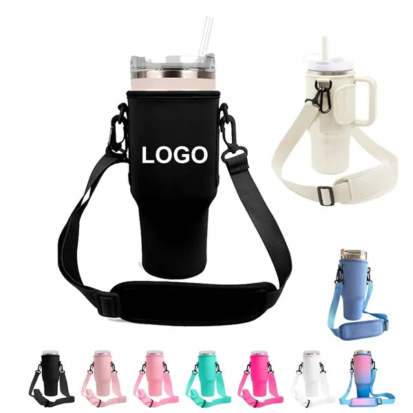 40 Oz Insulated Tumbler Sleeve Bag With Strap & Carabiner