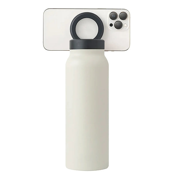 24 Oz Insulated Magnetic Water Bottle With Phone Holder Lid