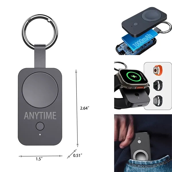 Portable Wireless Travel Keychain Watch Charger