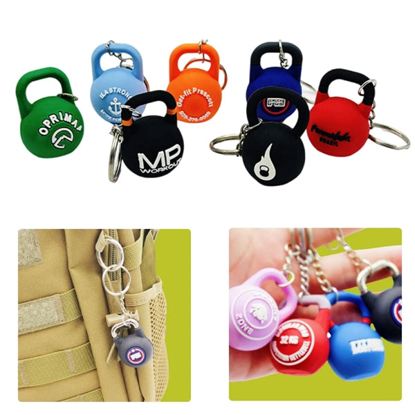 Rubber Kettlebell Shaped Keychain