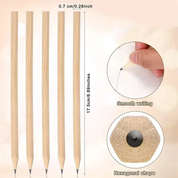 A wooden classroom pencil is designed in hexagonal appearanc