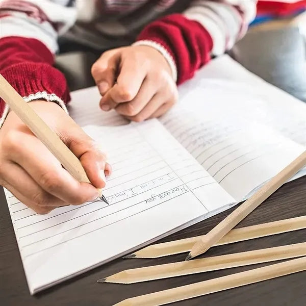 A wooden classroom pencil is designed in hexagonal appearanc