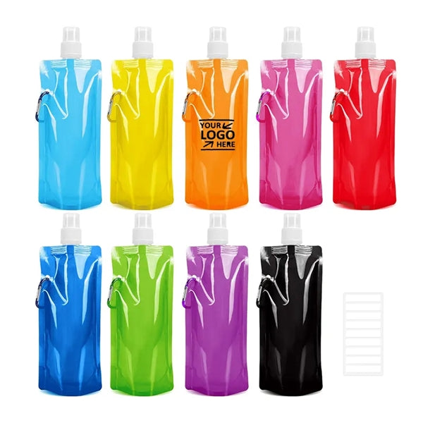 16oz Collapsible Water Bottle With Carabiner