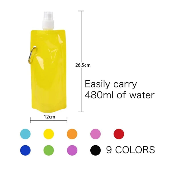 16oz Collapsible Water Bottle With Carabiner