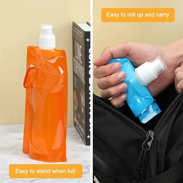 16oz Collapsible Water Bottle With Carabiner