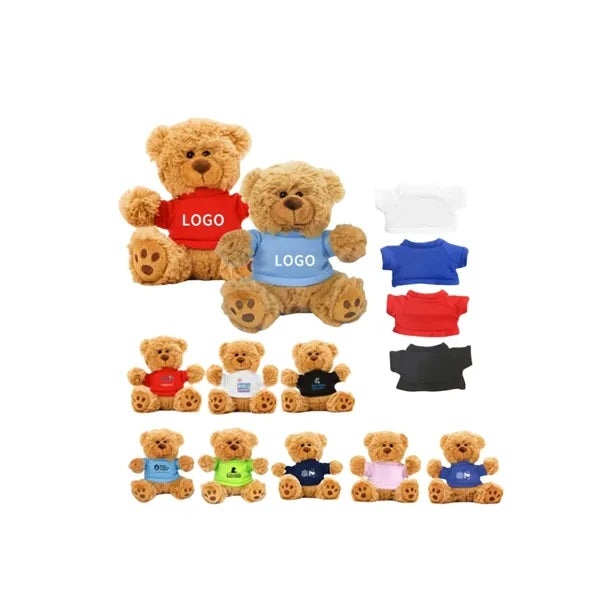 6" Plush Bear w/Choice of T-Shirt Color