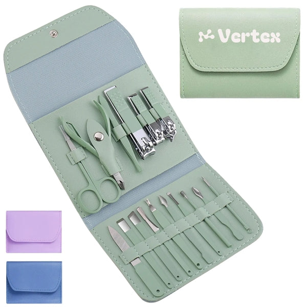 16 PC Stainless Steel Manicure Nail Clippers Pedicure Kit