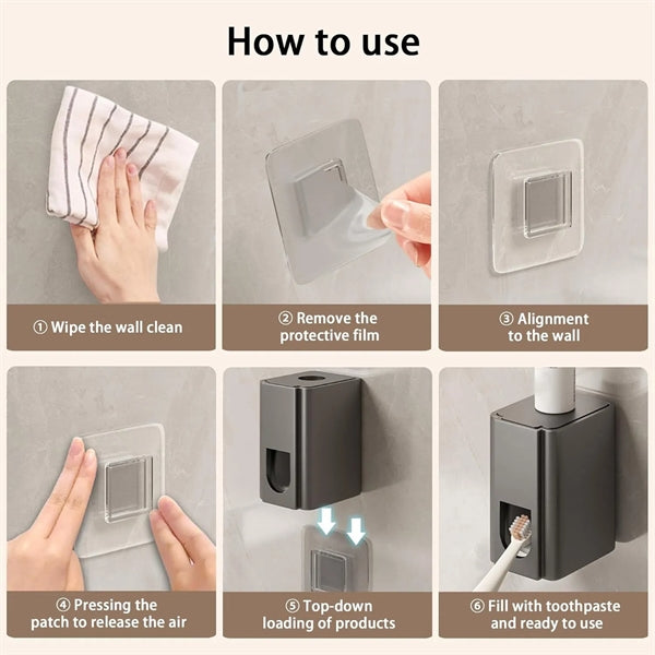 Toothbrush Holder Automatic Toothpaste Dispenser