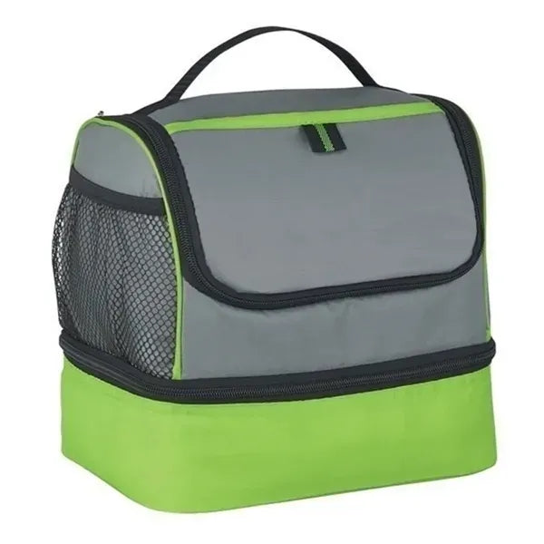 Two-Tone Cooler Lunch Bag with Mesh Side Pockets