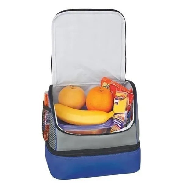 Two-Tone Cooler Lunch Bag with Mesh Side Pockets