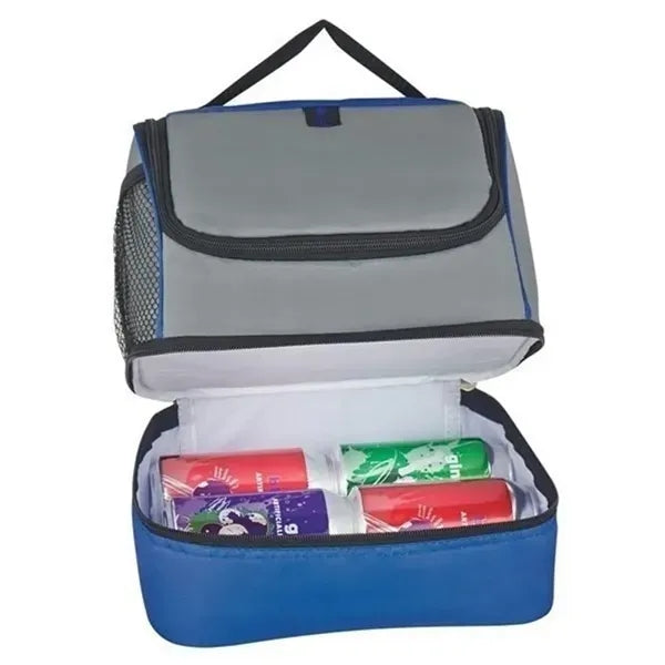 Two-Tone Cooler Lunch Bag with Mesh Side Pockets