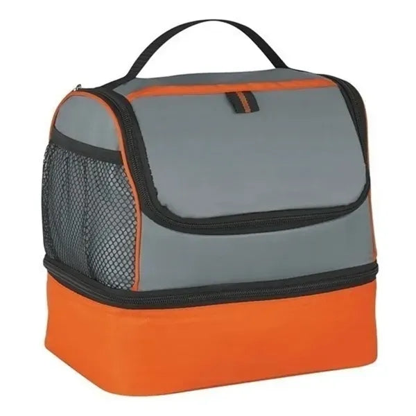 Two-Tone Cooler Lunch Bag with Mesh Side Pockets