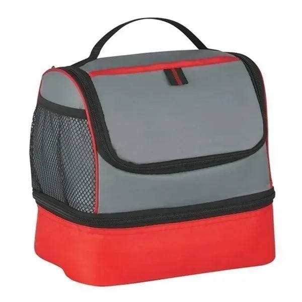 Two-Tone Cooler Lunch Bag with Mesh Side Pockets