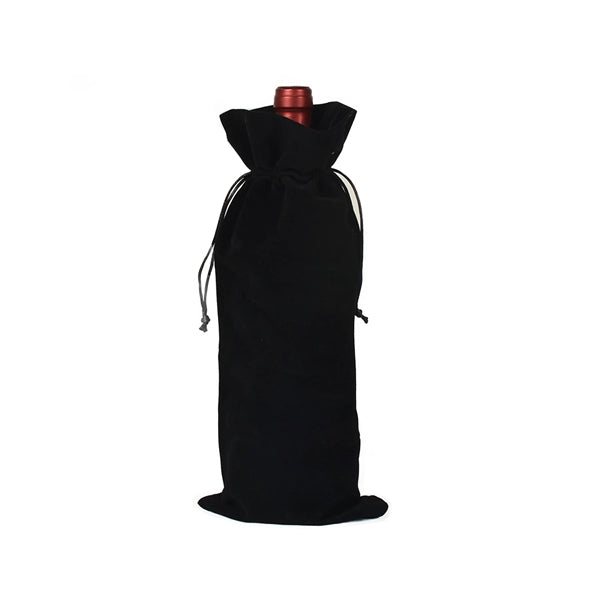 Velvet Wine Drawstring Bag