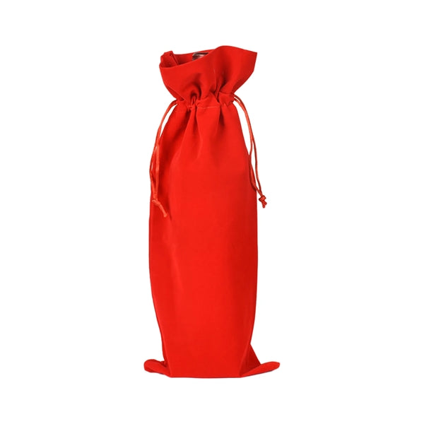 Velvet Wine Drawstring Bag