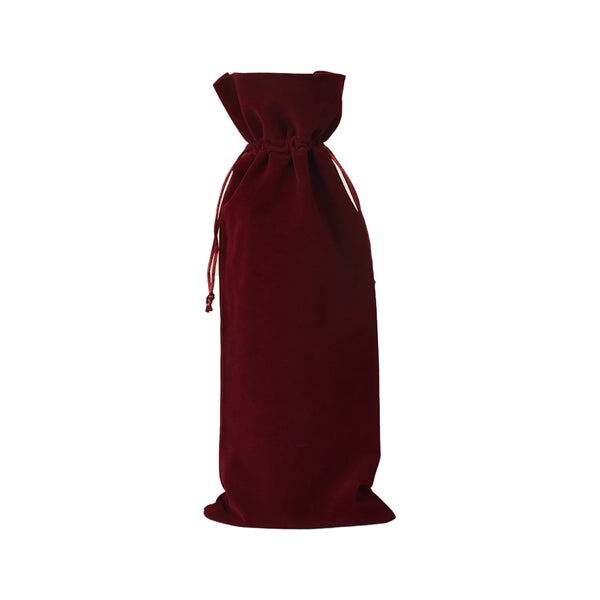 Velvet Wine Drawstring Bag