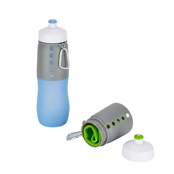 Collapsible Silicone Water Bottle with Carabiner