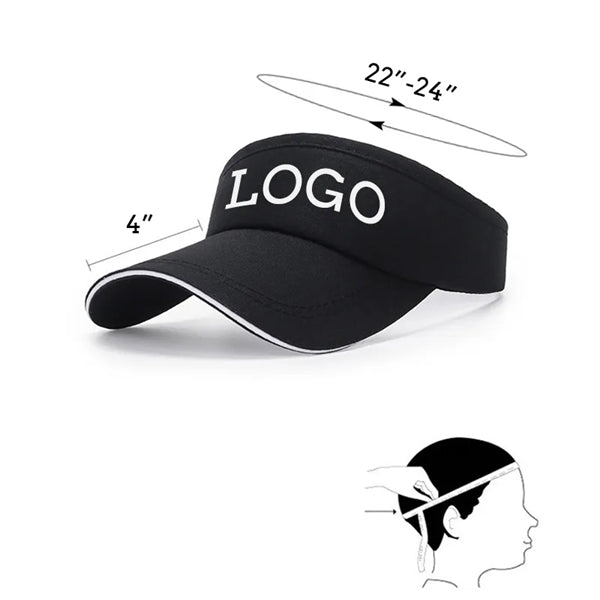 Sports Polyester Sun Visor Hat Empty Top Baseball Cap