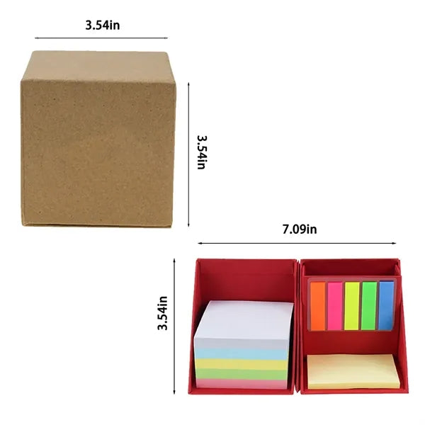 Colorful Foldable Sticky Notes Memo Box with Holder