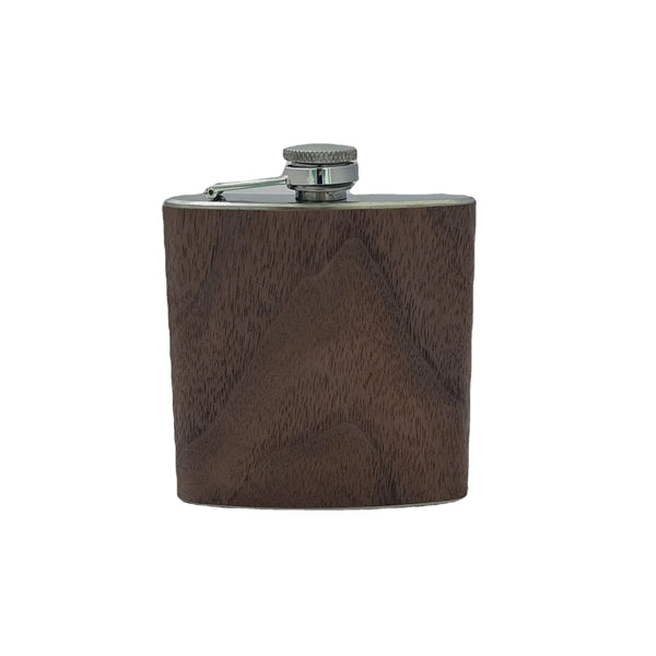 6 oz creative wood-grained leather flask customized
