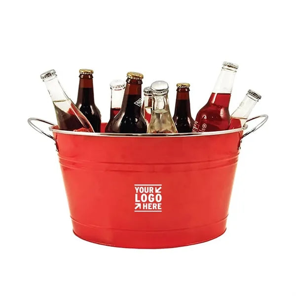 Oval Metal Beverage Tub Ice Bucket (4.75 Gallon)