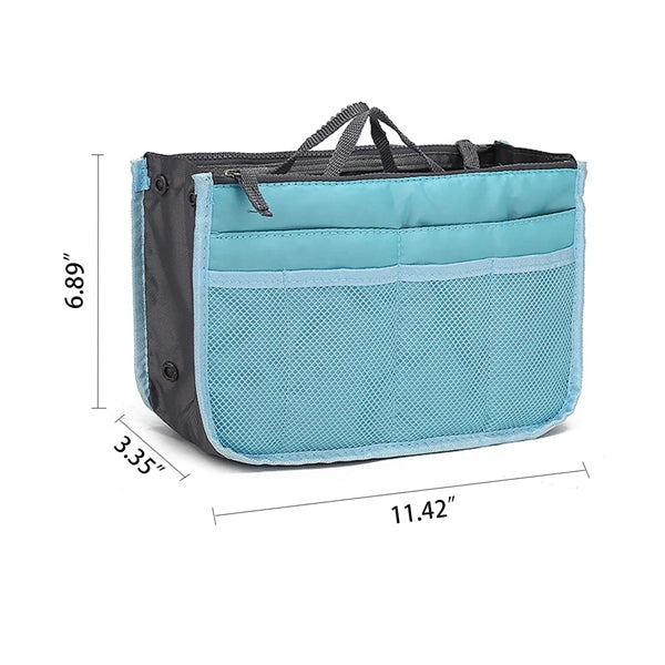 13 Pockets Insert for Handbag Nylon Travel Organizer Bag