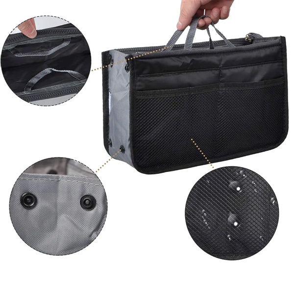 13 Pockets Insert for Handbag Nylon Travel Organizer Bag