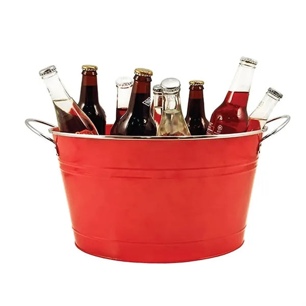 Oval Metal Beverage Tub Ice Bucket 6.3 Gallon