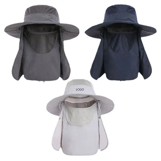 UV Sun Protection Wide Brim Hat with Face Cover & Neck Flap