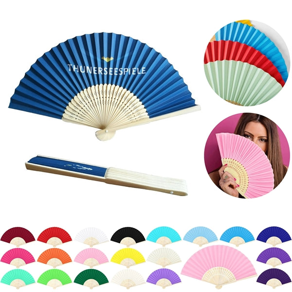 Full-color Folding Bamboo Paper/Fabric Fan