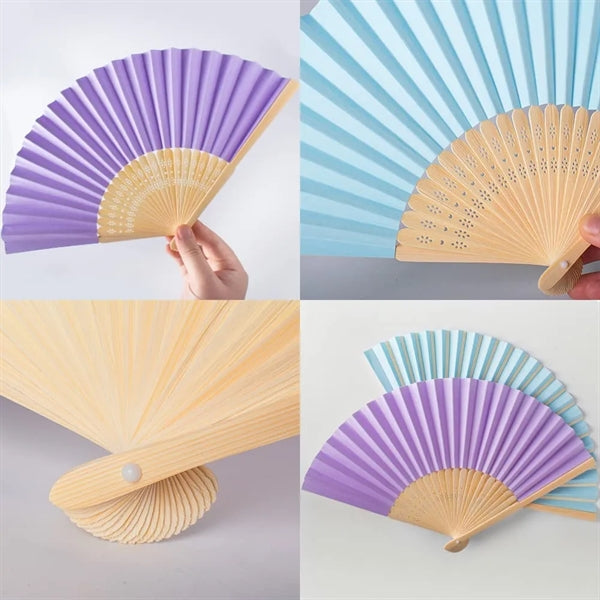 Full-color Folding Bamboo Paper/Fabric Fan