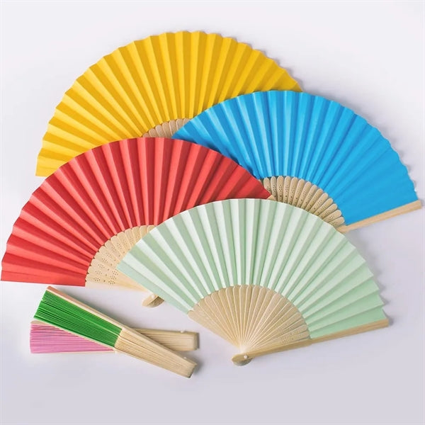 Full-color Folding Bamboo Paper/Fabric Fan