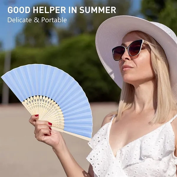 Full-color Folding Bamboo Paper/Fabric Fan