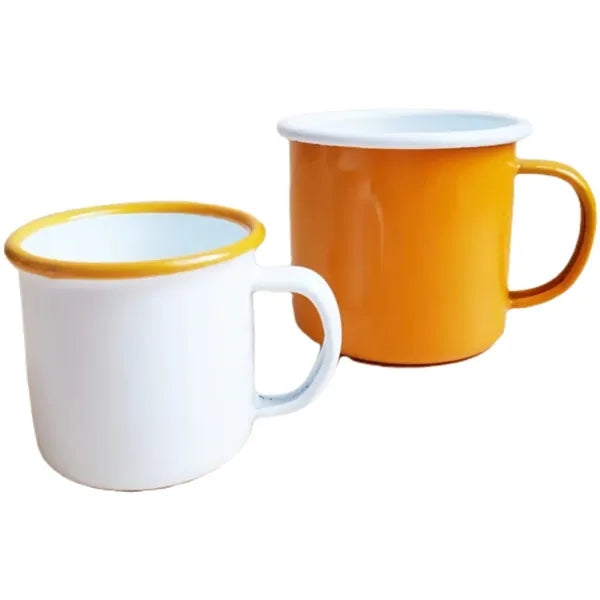 Rolled Edge Enamel Mug with Handle