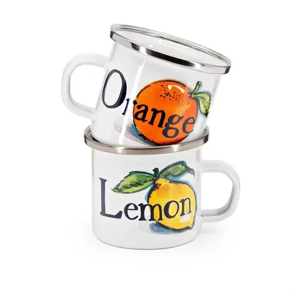 Rolled Edge Enamel Mug with Handle